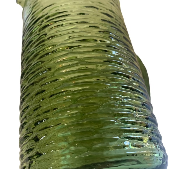 Anchor Hocking Soreno Crinkle Glass Juice Pitcher Avocado Green 1966-1970 - Picture 4 of 16